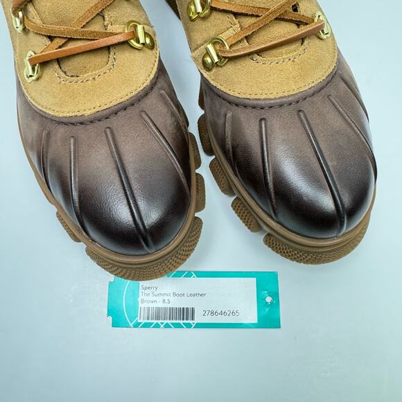 NEW Sperry The Summit Brown Nubuck & Suede Leather Outdoor Waterproof Duck Boots - Picture 8 of 10
